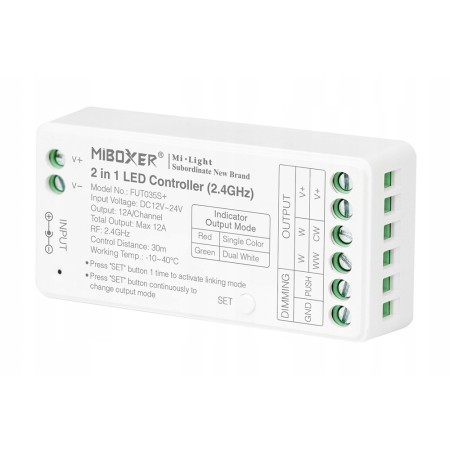 Miboxer FUT035S+ 2,4G PUSH CCT Sterownik taśm LED 2w1 MONO/DUAL Mi-Light