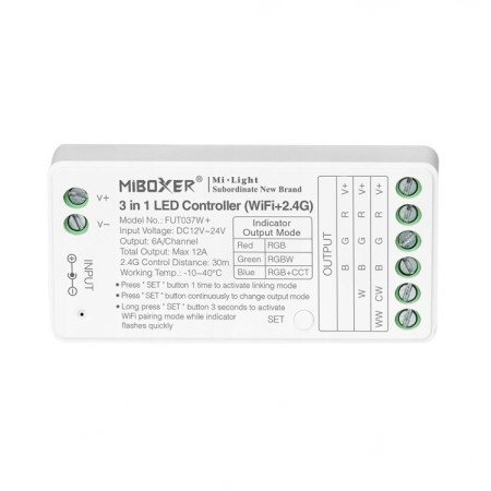 MiBoxer FUT037W+ Sterownik LED WiFi 2.4G RGB/RGBW/RGB+CCT Milight