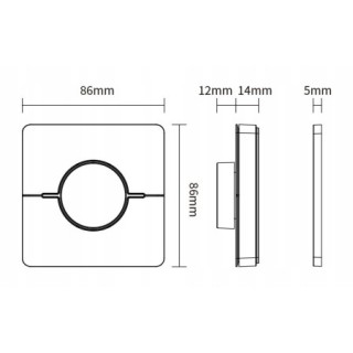 MiBoxer K0-B ścienny przycisk 2.4GHz Czarny bezprzewodowy Milight