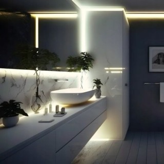 Taśma LED Neon COB 24V 1m 320led/m BARWA BIAŁA CIEPŁA 8mm 3000K