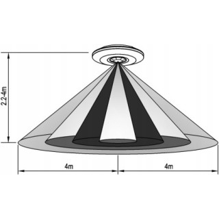 DAMIK Czujnik czujka ruchu PIR natynkowy sufitowy Finch 360° 2000W czarny