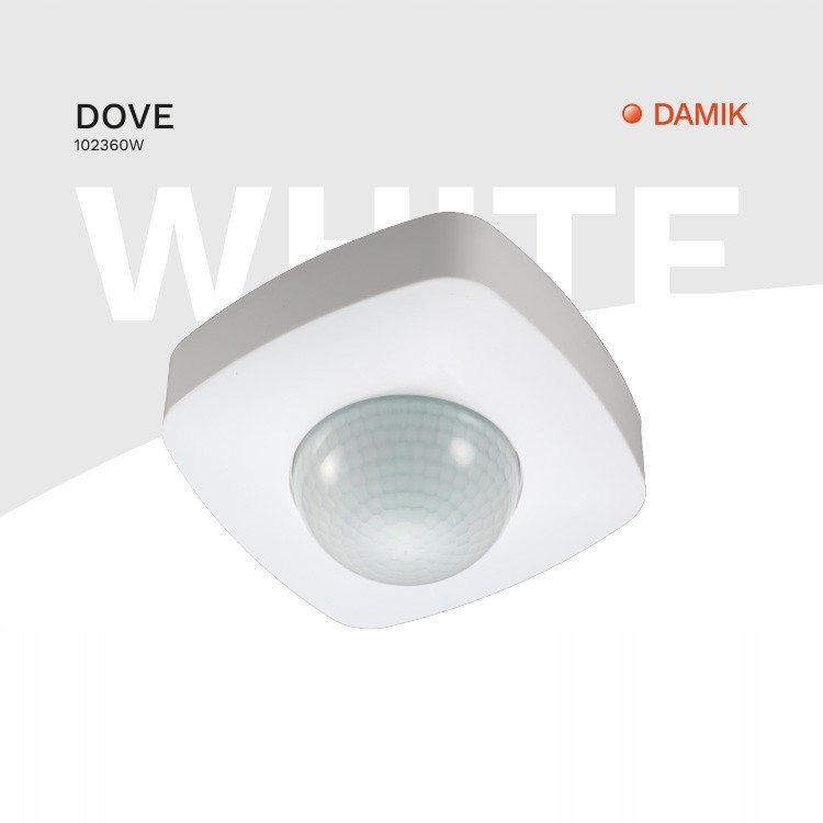 DAMIK Czujnik czujka ruchu PIR Dove 360° 2000W Biały natynkowy sufitowy