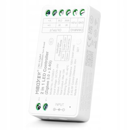 MiBoxer FUT035Z+ Sterownik LED 2w1 MONO/CCT Zigbee 3.0 12A, TUYA,