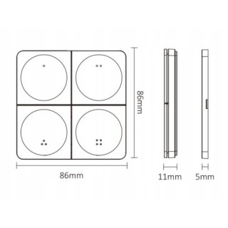 MiBoxer K4-W Panel dotykowy 2.4GHz 4-strefowy jasność biały milight