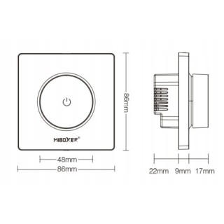 MiBoxer TRI-K1 obrotowy Ściemniacz Triac pilot 2.4GHz LED Halogen Żarówki