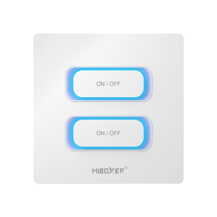 MiBoxer ESW2-W inteligentny przełącznik LED 2-GANG WiFi 2.4GHz Tuya biały