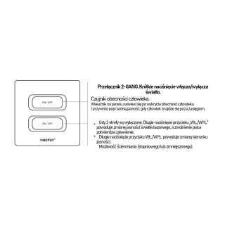 MiBoxer ESW2-W inteligentny przełącznik LED 2-GANG WiFi 2.4GHz Tuya biały