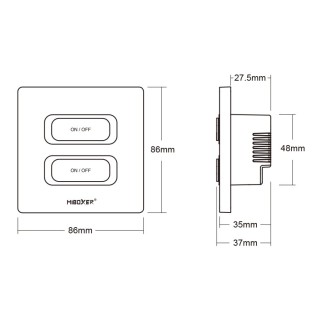 MiBoxer ESW2-B inteligentny przełącznik LED 2-GANG WiFi 2.4GHz Tuya Czarny