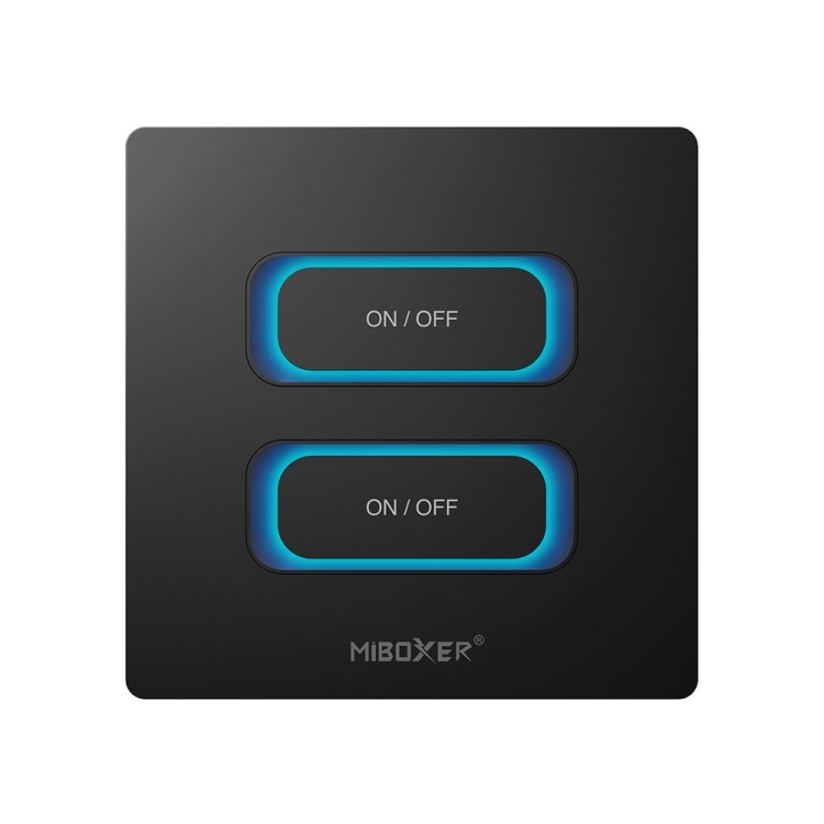 MiBoxer ESZ2-B inteligentny przełącznik LED 2-GANG Zigbee 2.4G Tuya Czarny