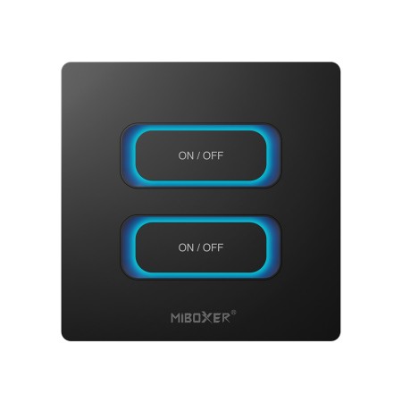 MiBoxer ESZ2-B inteligentny przełącznik LED 2-GANG Zigbee 2.4G Tuya Czarny