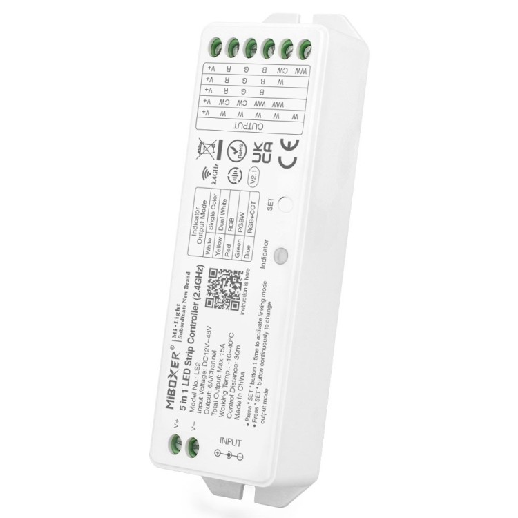 MiBoxer LS2 sterownik LED 5w1 2.4GHz RF CCT Mono RGB RGBW RGB+CCT Milight