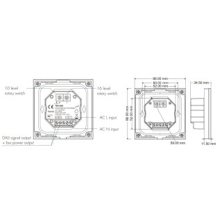 TD4-4SH dotykowy panel DALI MASTER RGBW 4 strefy 2,4G RF DT6 / DT8 Czarny