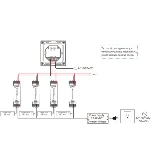 TD4-4SH dotykowy panel DALI MASTER RGBW 4 strefy 2,4G RF DT6 / DT8 Czarny