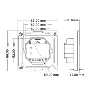 SkyDance T2-B Dotykowy panel ścienny CCT 2CH 12–48V DC (2×5A)