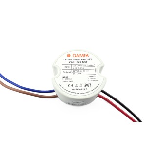 DAMIK LED strip power supply Round 12V 24W IP67 - leddriver.eu