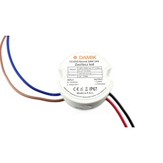 Zasilacz do taśm LED DAMIK Round 24V 24W IP67 - leddriver.eu