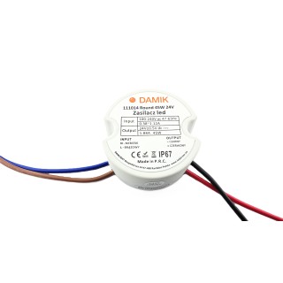 DAMIK LED strip power supply Round 24V 45W IP67 - leddriver.eu