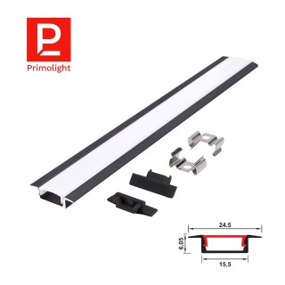 PrimoLight Profil aluminiowy LED wpuszczany slim czarny - leddriver.eu