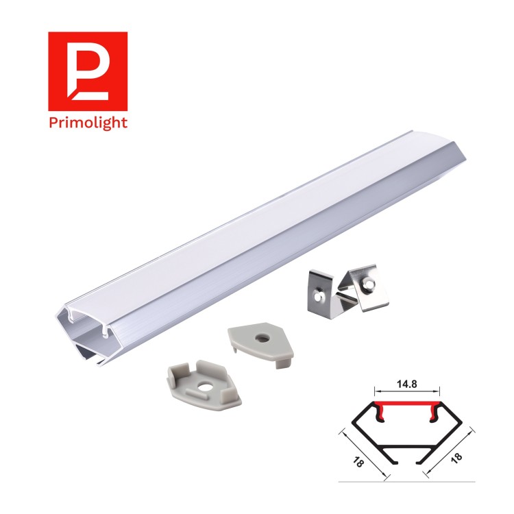 PrimoLight Profil aluminiowy LED narożny srebrny - leddriver.eu