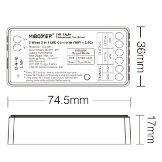 Sterownik LED MiBoxer LC2-WR - leddriver.eu