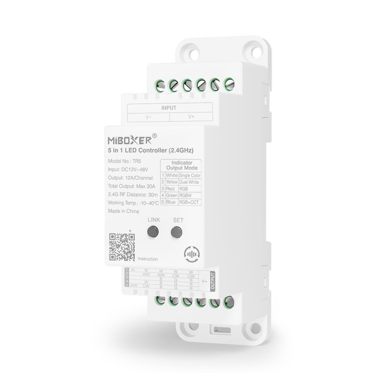 Sterownik LED MiBoxer TR5 na szynę DIN- leddriver.eu