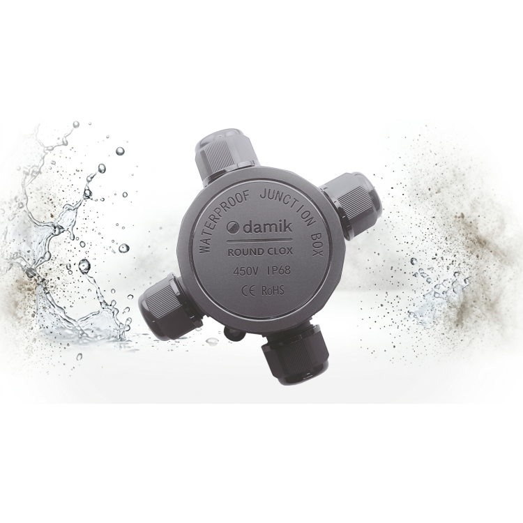 DAMIK ROUND CLOX 4T 2-2 IP68 450V Puszka Łączeniowa Hermetyczna Czterodrożna X