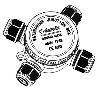 DAMIK ROUND CLOX 4T 2-2 IP68 450V Puszka Łączeniowa Hermetyczna Czterodrożna X