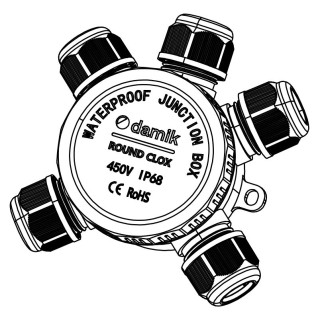 DAMIK ROUND CLOX 5T – IP68 450V Puszka Łączeniowa Hermetyczna Pięciodrożna