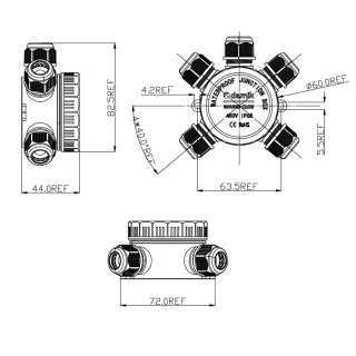 DAMIK ROUND CLOX 5T – IP68 450V Puszka Łączeniowa Hermetyczna Pięciodrożna