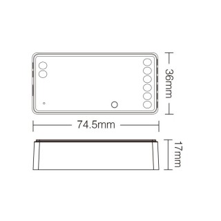 MiBoxer SR5 5w1 sterownik do taśmy LED uniwersalny Mono RGB RGBW CCT 2.4GHz